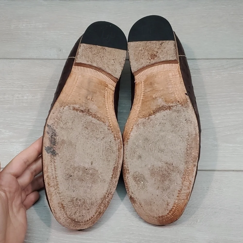 Donald j Pliner Mens Mathis Loafer Ostrich Leather Slip on dress shoes sz 7